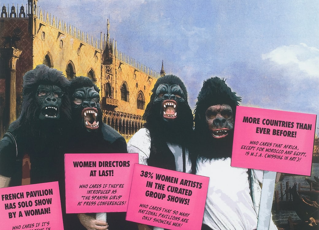 Guerrilla Girls, Benvenuti alla biennale femminista!, from the series "Guerrilla Girls Talk Back: Portfolio 2," 2005. National Museum of Women in the Arts; © Guerrilla Girls, Courtesy Guerrilla Girls