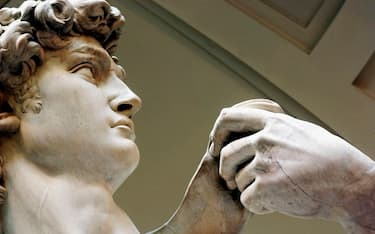 FLORENCE, ITALY - MAY 24:  Restoration work on Michelangelo's masterpiece David is completed, May 24, 2004 at the Galleria dell'Accademia in Florence. The work has taken a painstaking two years to complete with the statue going on show to the public tomorrow . (Photo by Franco Origlia/Getty Images)