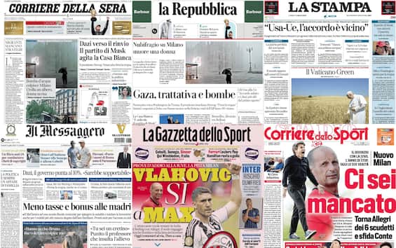 Le prime pagine dei quotidiani di oggi 7 luglio: la rassegna stampa