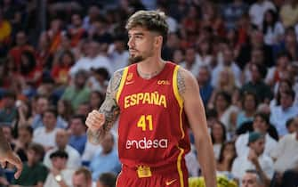 Juancho Hernangomez   of Spain s during match  Spain and Puerto Rico to preparation for Paris Olympic Games at WiZink Center on July 23, 2024 in Madrid, Spain (Photo by Oscar Gonzalez/Sipa USA)