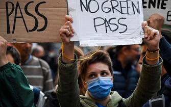 Una manifestazione no Green pass
