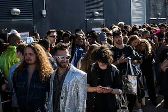 Fans of US musician Beyonce queue to enter to the Friends Arena to watch her first concert of the World Tour named "Renaissance", in Solna, north of Stockholm on May 10, 2023. Droves of fans were lined up on May 10, 2023 outside the Friends Arena in Stockholm, eagerly awaiting music royalty Beyonce, who marked the first concert on her new tour. The "Renaissance World Tour," which was announced in February after being teased last autumn, is the seminal star's first solo tour since 2016. (Photo by Jonathan NACKSTRAND / AFP) (Photo by JONATHAN NACKSTRAND/AFP via Getty Images)