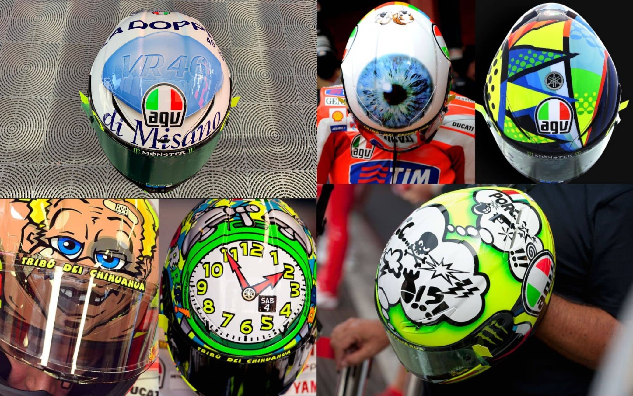 Forskudssalg have tillid Delegeret Valentino Rossi, tutti i suoi caschi nella storia della MotoGP. FOTO | Sky  Sport