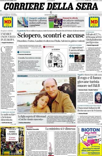 la prima pagina del corriere