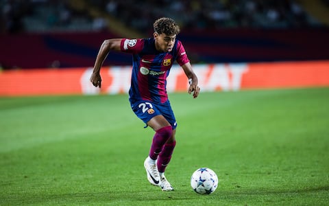 Lamine Yamal of Fc Barcelona during the UEFA Champions League Group H match played between FC Barcelona and Royal Antwerp FC at Estadi Olimpic Lluis Companys on September 19, 2023 in Barcelona, Spain. Photo Javier Borrego / SpainDPPI / DPPI