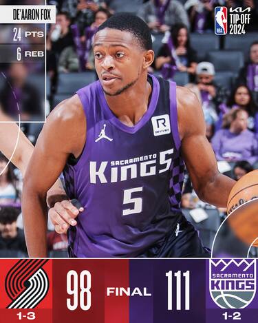 SACRAMENTO KINGS-PORTLAND TRAIL BLAZERS 111-98
