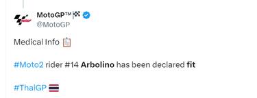 Arbolino dichiarato 'fit'