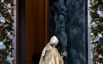 Cardinal Vicar of Rome Baldassarre Reina opens the Holy Door for the Catholic Holy Year of the Jubilee 2025, in the Basilica of St. John Lateran, in Rome,, 29 December 2024. ANSA/ANGELO CARCONI/POOL