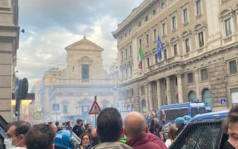 Una manifestazione no Green pass a Roma