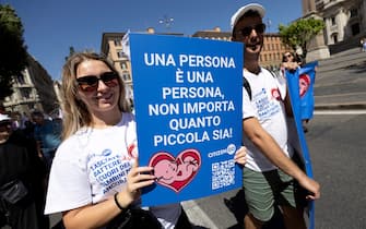 Un momento della manifestazione dei Pro Vita & Famiglia a Roma, 22 giugno 2024.
ANSA/MASSIMO PERCOSSI