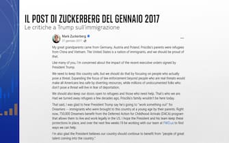 Il post di Zuckerberg