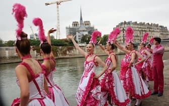 PARIS, FRANCE - JULY 26: Actors perform during the opening ceremony of the 2024 Summer Olympics on July 26, 2024 in Paris, France. (Photo by Wang Dongzhen - Pool/Getty Images)