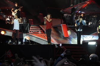 One Direction One Direction kick off 'Where We Are Tour' in Sunderland
Featuring: Zayn Malik,Harry Styles,Liam Payne
Where: Sunderland, United Kingdom
When: 28 May 2014
Credit: Tim Edwards/WENN.com