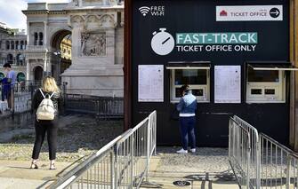 Milano, Coronavirus, Fase 2 riapertura della biglietteria per visitare il Museo del Duomo  e salire sulleTerrazze (Duilio Piaggesi/Fotogramma, Milano - 2020-05-29) p.s. la foto e' utilizzabile nel rispetto del contesto in cui e' stata scattata, e senza intento diffamatorio del decoro delle persone rappresentate