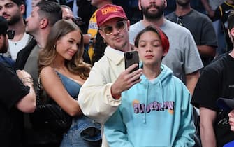 LOS ANGELES, CALIFORNIA - APRIL 09: Diplo takes a selfie with Sky Bri following a basketball game between the Los Angeles Lakers and the Golden State Warriors at Crypto.com Arena on April 09, 2024 in Los Angeles, California. NOTE TO USER: User expressly acknowledges and agrees that, by downloading and or using this photograph, User is consenting to the terms and conditions of the Getty Images License Agreement. (Photo by Allen Berezovsky/Getty Images)