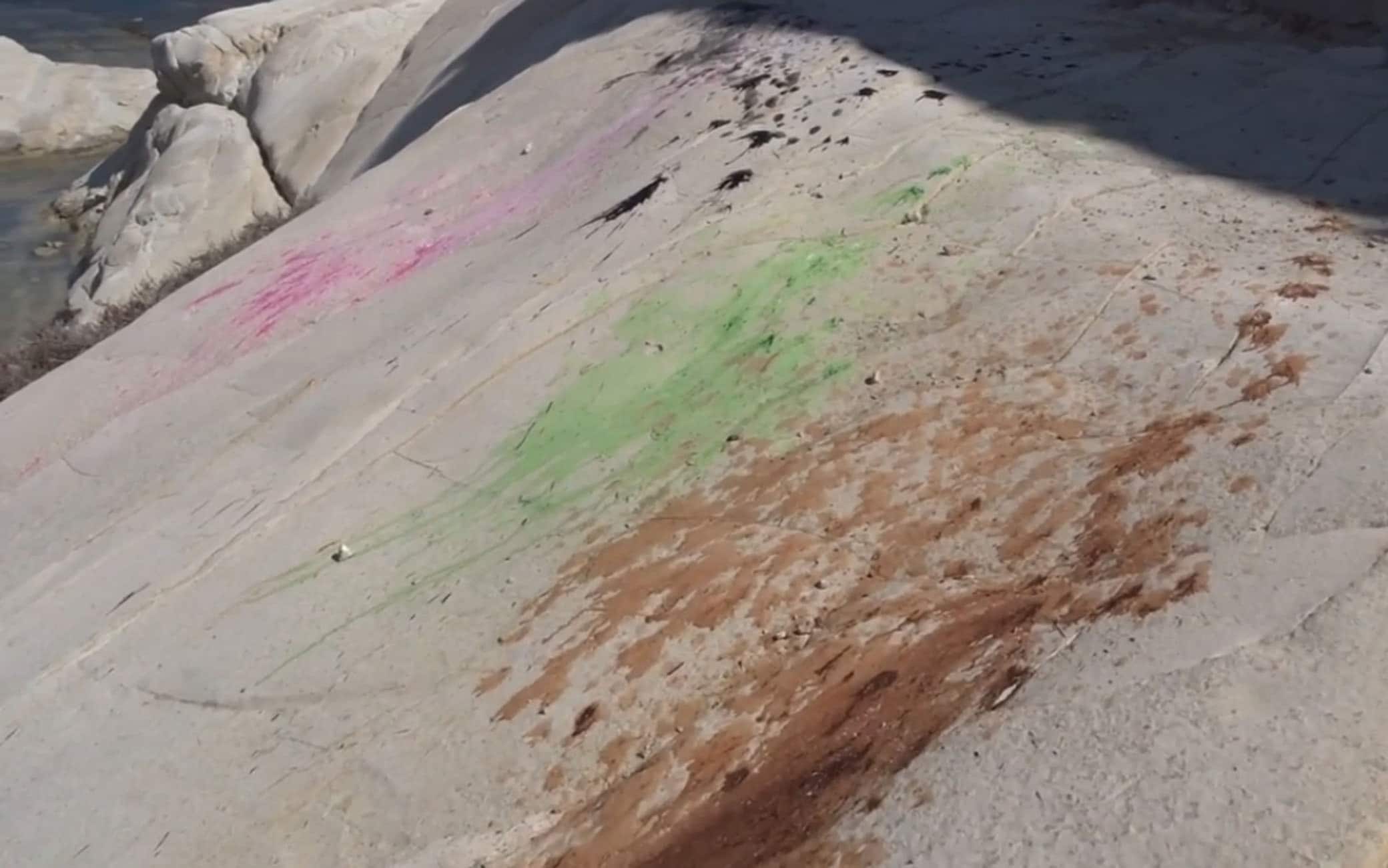 La vernice usata per imbrattare la roccia