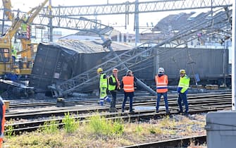 La circolazione ferroviaria e ‘ interrotta oggi tra Firenze e Bologna a causa del deragliamento di alcuni carri  di un treno merci nella Stazione di Firenze Castello   Firenze  20 Aprile  2023  ANSA/CLAUDIO GIOVANNINI