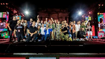 MILAN, ITALY - JUNE 11: Radio Deejay Speakers and Staff attend Party Like A Deejay 2024 at Arco Della Pace on June 08, 2024 in Milan, Italy. (Photo by Sergione Infuso/Corbis via Getty Images)