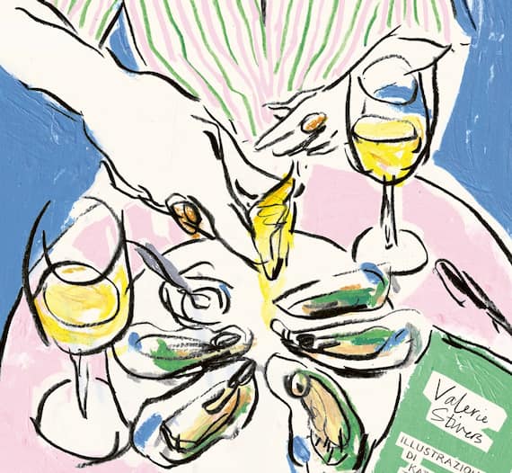 Un dettaglio della copertina di “A tavola con gli scrittori”