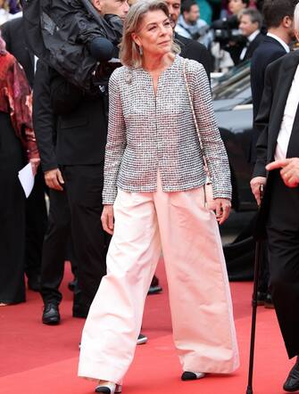 CANNES, FRANCE - MAY 20: Princess Caroline of Monaco attends the "Killers Of The Flower Moon" red carpet during the 76th annual Cannes film festival at Palais des Festivals on May 20, 2023 in Cannes, France. (Photo by Daniele Venturelli/WireImage)
