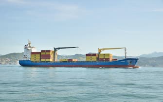 Kantata Container Ship leaving La Spezia port - Italy