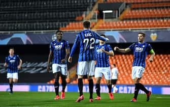 VALENCIA, SPAIN - MARCH 10: (FREE FOR EDITORIAL USE)  In this handout image provided by UEFA, Josip Ilicic of Atalanta ceebrates after he scores his sides fourth goal during the UEFA Champions League round of 16 second leg match between Valencia CF and Atalanta at Estadio Mestalla on March 10, 2020 in Valencia, Spain. (Photo by UEFA - Handout via Getty Images)