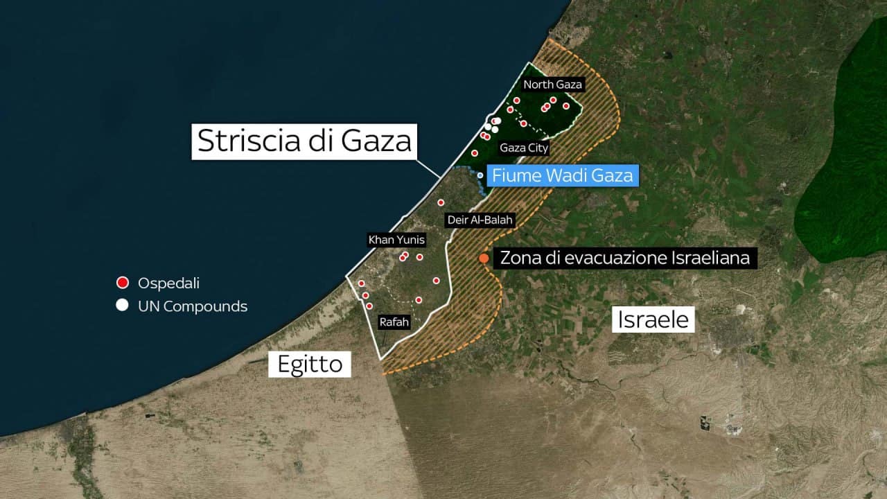 Mappa evacuazione Gaza