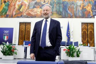 Il presidente della Juventus, Gianluca Ferrero, alla riunione del Collegio di garanzia presso il CONI, Roma, 19 aprile 2023. ANSA/FABIO FRUSTACI