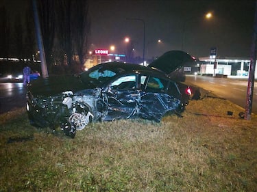 Incidente d'auto per il calciatore del Torino Demba Seck nei pressi del parco della Pellerina. Torino 10 gennaio 2024. ANSA/TINO ROMANO