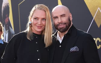 HOLLYWOOD, CALIFORNIA - APRIL 18: Uma Thurman and John Travolta attend the 2024 TCM Classic Film Festival opening night and 30th anniversary presentation of "Pulp Fiction" at TCL Chinese Theatre on April 18, 2024 in Hollywood, California. (Photo by Amy Sussman/Getty Images)