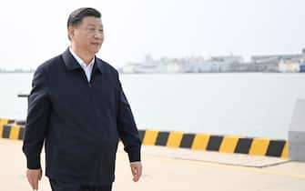 Chinese President Xi Jinping, also general secretary of the Communist Party of China Central Committee and chairman of the Central Military Commission, visits a port in Zhanjiang City, Guangdong Province, China, 10 April 2023. ANSA/XINHUA / Yan Yan CHINA OUT / MANDATORY CREDIT  EDITORIAL USE ONLY