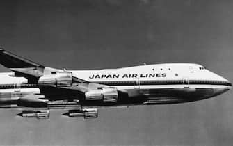 A Japan Air Lines Boeing 747-146 in flight, circa 1973.  (Photo by Keystone/Hulton Archive/Getty Images)