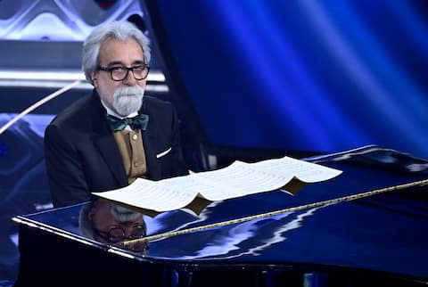 Italian musician Beppe Vessicchio performs on stage at the Ariston theatre during the 72nd Sanremo Italian Song Festival, in Sanremo, Italy, 04 February 2022. The music festival runs from 01 to 05 February 2022.    ANSA/RICCARDO ANTIMIANI