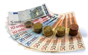 Different currency of paper euro money