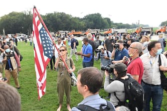 Manifestazione a Washington per sostenere le persone arrestate dopo l'assalto a Capitol Hill del 6 gennaio