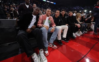 PARIS, FRANCE - JANUARY 11: Kylian Mbappe attends the game between the Brooklyn Nets and Cleveland Cavaliers on January 1, 2024 at The Accor Arena in Paris, France. NOTE TO USER: User expressly acknowledges and agrees that, by downloading and or using this Photograph, user is consenting to the terms and conditions of the Getty Images License Agreement. Mandatory Copyright Notice: Copyright 2024 NBAE (Catherine Steenkeste/NBAE via Getty Images)