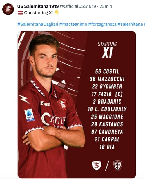 Salernitana formazione