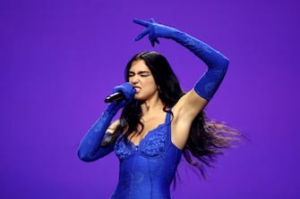 SYDNEY, AUSTRALIA - NOVEMBER 08: Dua Lipa performs at Qudos Bank Arena on November 08, 2022 in Sydney, Australia. (Photo by Don Arnold/Getty Images)