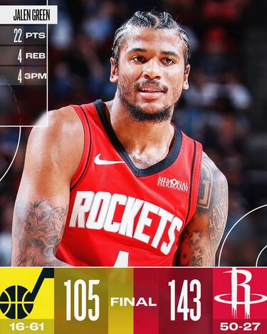 HOUSTON ROCKETS-UTAH JAZZ 143-105