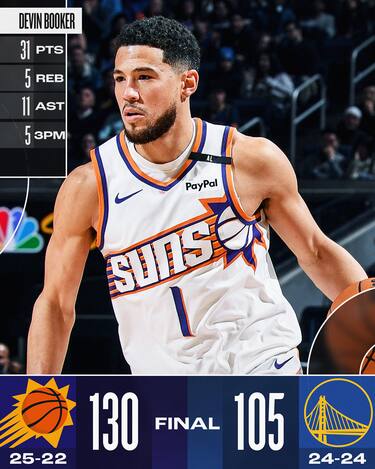 GOLDEN STATE WARRIORS-PHOENIX SUNS 105-130