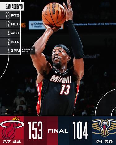 NEW ORLEANS PELICANS-MIAMI HEAT 104-153