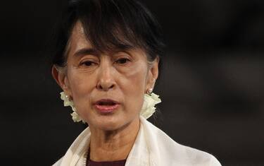 FIle photo dated 21/6/2012 of Aung San Suu Kyi addressing both Houses of Parliament, in Westminster Hall, at the Houses of Parliament, in central London. A court in Myanmar has sentenced the country's ousted leader, Aung San Suu Kyi, to four years in prison after finding her guilty of incitement and violating coronavirus restrictions, a legal official said. Issue date: Monday December 6, 2021.