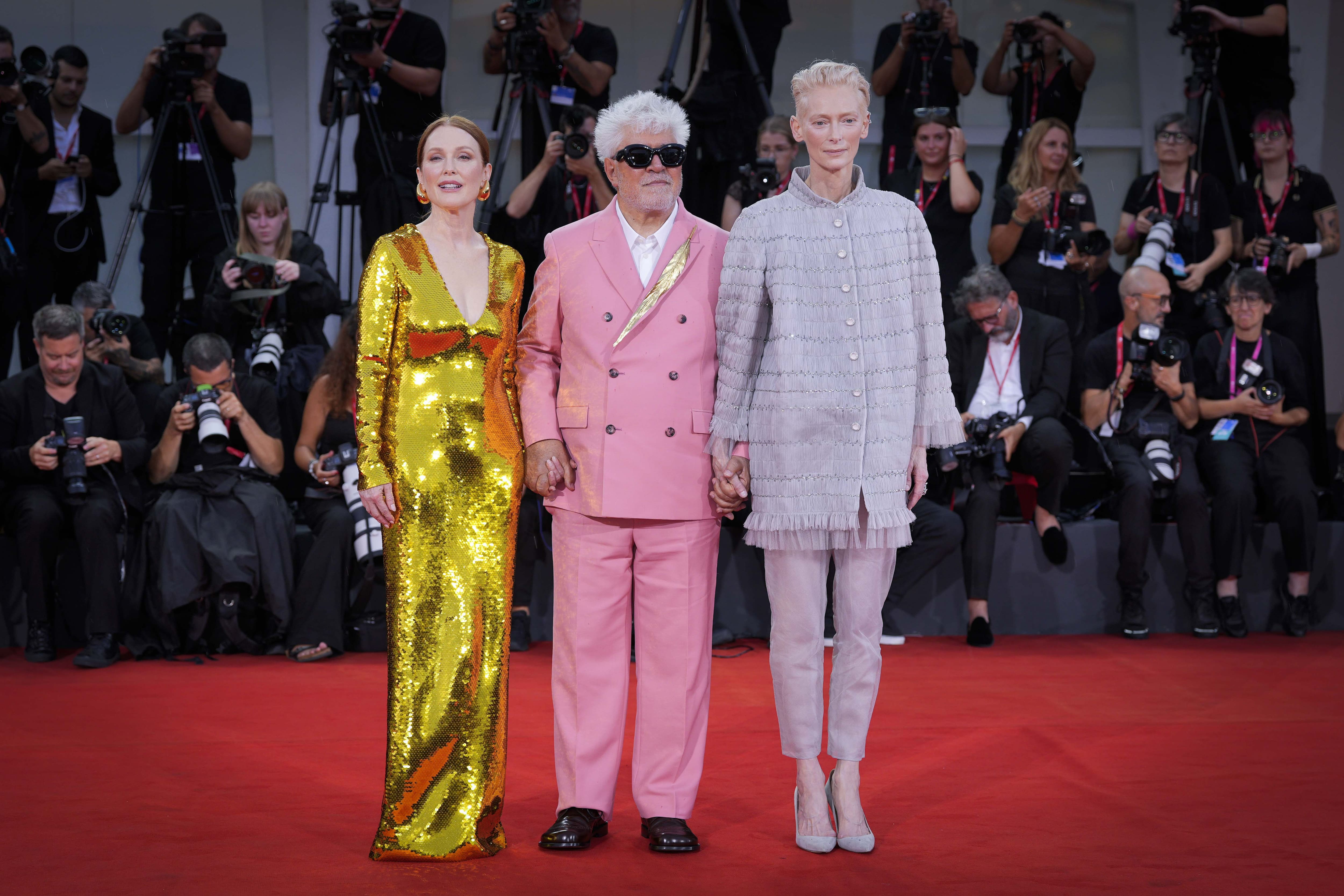 Julianne Moore, Tilda Swinton e Pedro Almodóvar