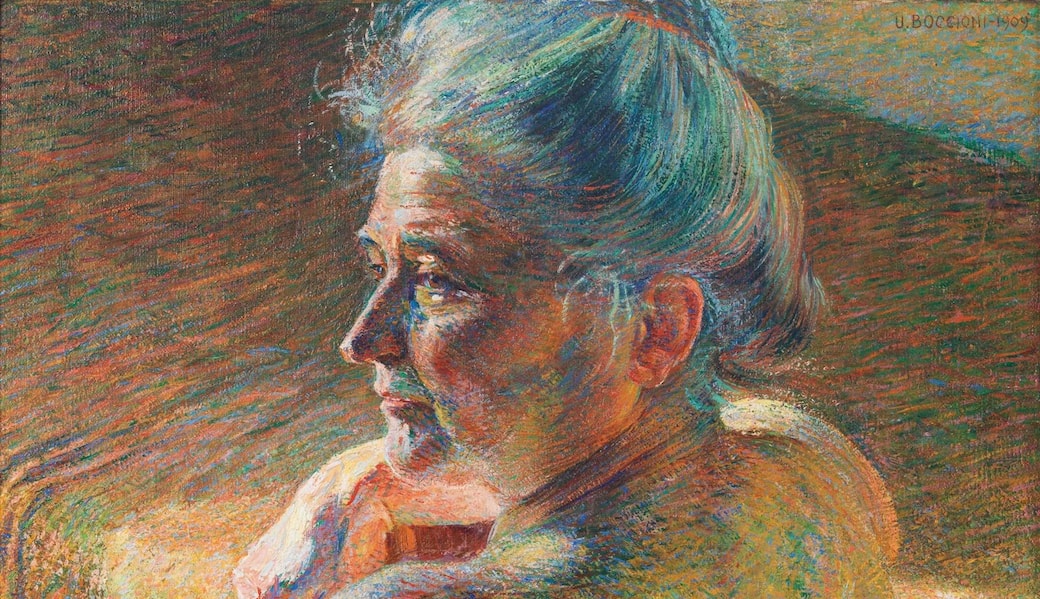 Umberto Boccioni, Nudo di spalle (Controluce), 1909, olio su tela. Mart, Museo di arte moderna e contemporanea di Trento e Rovereto. Collezione L.F.