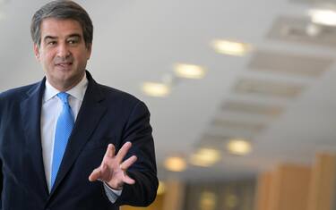 epa11612142 EU Commissioner-designate for Cohesion and Reforms Raffaele Fitto attends a meeting of the Board of Commissioners in Brussels, Belgium, 18 September 2024. After weeks of political horse-trading, European Commission chief Ursula von der Leyen unveiled on September 17, 2024, a new top team tasked with shoring up the EU's economic and military security through the next five years.  EPA/JOHN THYS / POOL