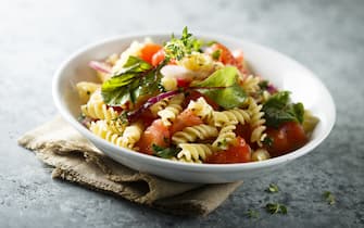 Healthy pasta salad with vegetables