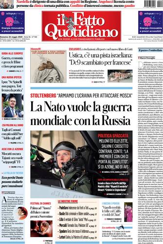 Prima pagina del Fatto Quotidiano