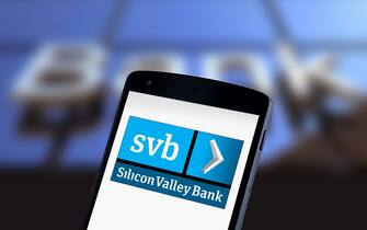 SUQIAN, CHINA - MARCH 11, 2023 - Silicon Valley Bank, Suqian, Jiangsu Province, China, March 11, 2023. The California Department of Financial Protection and Innovation (DFPI) announced the closure of Silicon Valley Bank on March 10, local time, according to a statement released by the Federal Deposit Insurance Corporation (FDIC). (Photo by CFOTO/Sipa USA)
