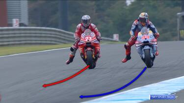 La gran staccata di Bastianini in curva 11