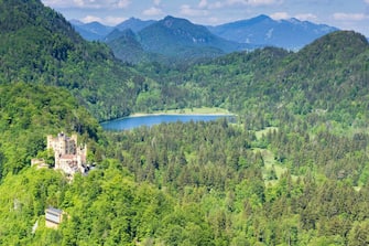 Hohenschwangau Castle, Romantic Road, Ostallgau, Bavaria, Germany, Europe. (Photo by: Walter G. Allgower/Prisma by Dukas/Universal Images Group via Getty Images)